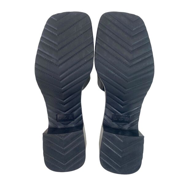 Qupid Stacie Open Toe Sandals Heeled Clogs Women's Size 6  Black PVC Platform - Picture 8 of 11